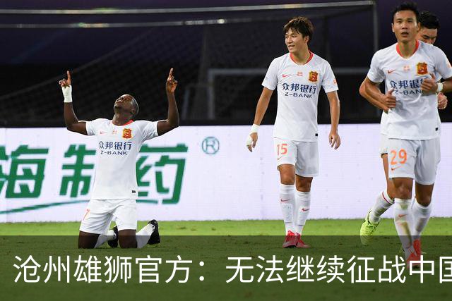 沧州雄狮官方：无法继续征战中国足球职业联赛